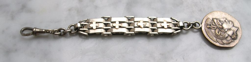 Unique and Rare 9k Gold, Sterling, Bronze Watch Fob Stunning! Unique and Rare 9k Gold, Sterling, Bronze Watch Fob Stunning!