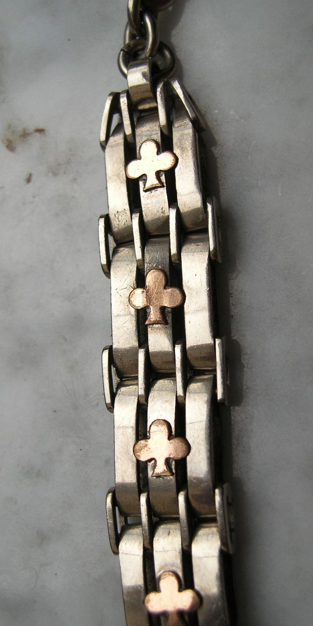Unique and Rare 9k Gold, Sterling, Bronze Watch Fob Stunning! Unique and Rare 9k Gold, Sterling, Bronze Watch Fob Stunning!