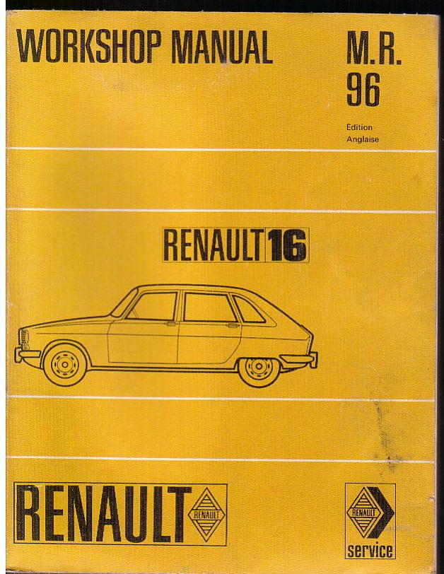 A vintage French Car shop Manual from 1960's for a Renault 16