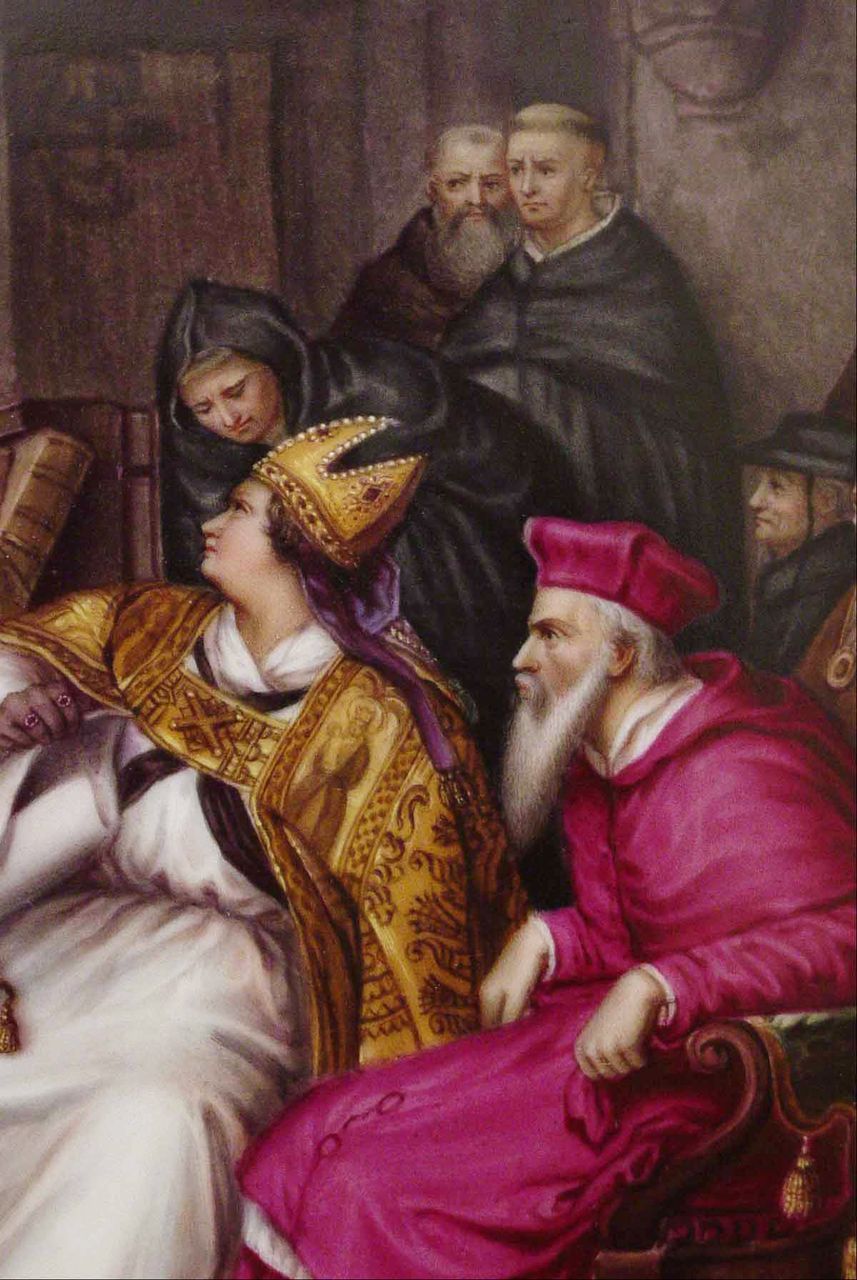 KPM Porcelain Plaque Painting of Jan Hus at Constance Council after Karl Friedrich Lessing KPM Porcelain Plaque Painting of Jan Hus at Constance Council after Karl Friedrich Lessing