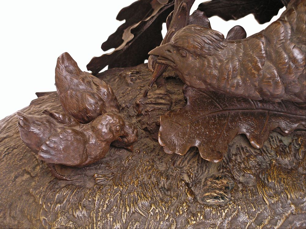 Antique Large Bronze Animalier Pheasants Sculpture Installation Lechesne Sculp, L. Martin Fondeur - 19th Century, France Antique Large Bronze Animalier Pheasants Sculpture Installation Lechesne Sculp, L. Martin Fondeur - 19th Century, France