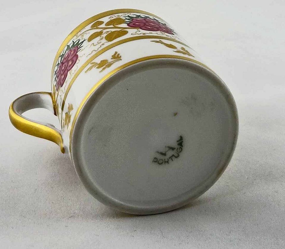 Vista Alegre Portuguese Cup Gilt and Flora Motif - c. 1940's, Portugal Vista Alegre Portuguese Cup Gilt and Flora Motif - c. 1940's, Portugal