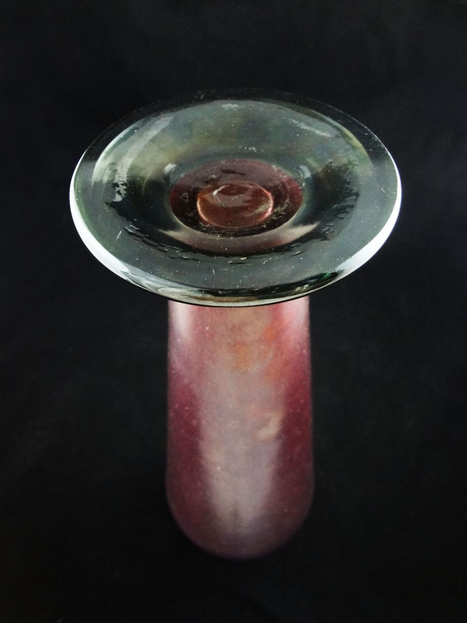 Pair 15" Tall Art Glass Vases / Urns Aubergine - 20th Century, Europe Pair 15" Tall Art Glass Vases / Urns Aubergine - 20th Century, Europe