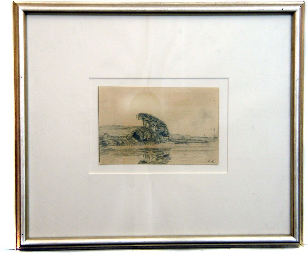 Roger Kuntz Original Sketch with Reflections in Water Roger Kuntz Original Sketch with Reflections in Water