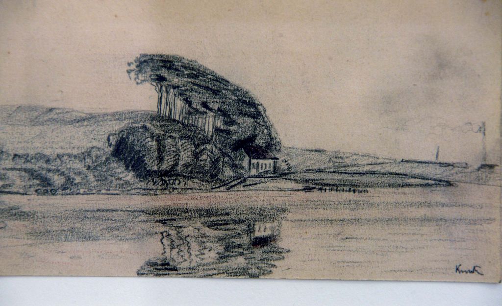 Roger Kuntz Original Sketch with Reflections in Water Roger Kuntz Original Sketch with Reflections in Water