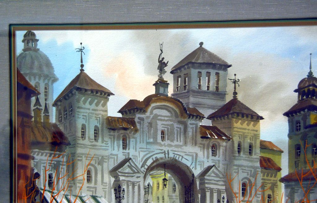 Anatol Krasnyansky Original Watercolor Titled "Old Gate" Anatol Krasnyansky Original Watercolor Titled "Old Gate"