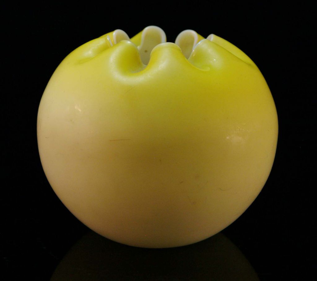 Hand-Blown Yellow Rose Shape Vase - Early 20th C. Hand-Blown Yellow Rose Shape Vase - Early 20th C.