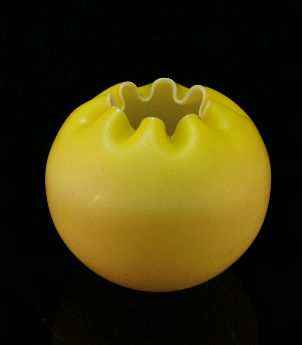 Hand-Blown Yellow Rose Shape Vase - Early 20th C. Hand-Blown Yellow Rose Shape Vase - Early 20th C.