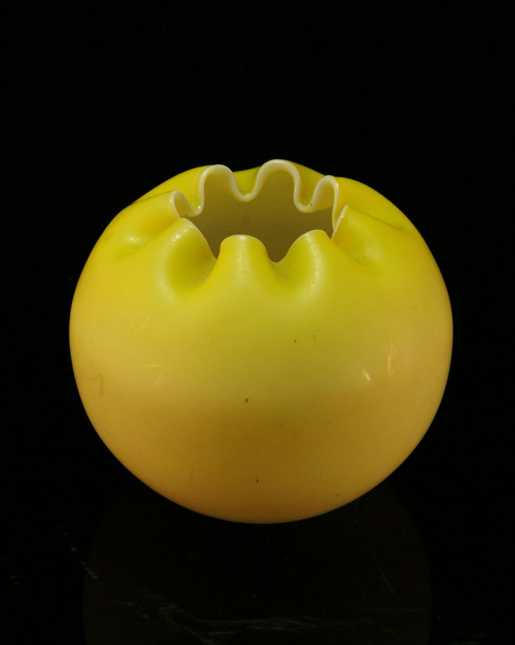 Hand-Blown Yellow Rose Shape Vase - Early 20th C. Hand-Blown Yellow Rose Shape Vase - Early 20th C.