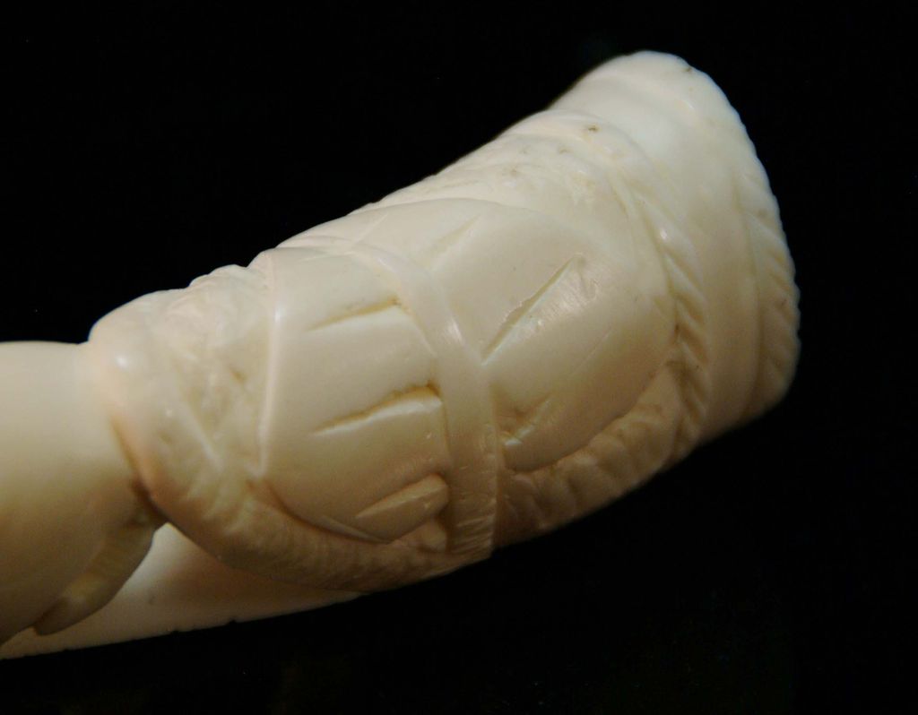 Small African Carved Ivory Tusk Small African Carved Ivory Tusk