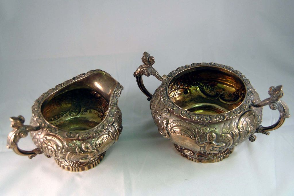 George III Sterling Cream & Sugar c. 1766 George III Sterling Cream & Sugar c. 1766