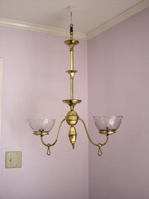 Antique Brass Double Gas Hanging Light Fixture Ca.1860's Antique Brass Double Gas Hanging Light Fixture Ca.1860's