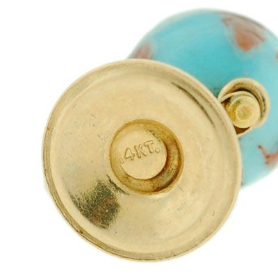 Vintage 14kt Gold & Pearl Moveable Globe Charm Vintage 14kt Gold & Pearl Moveable Globe Charm