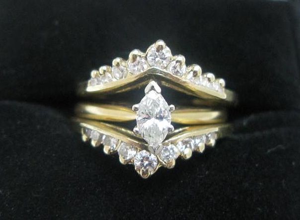 Marquise Diamond Wedding Engagement Set Marquise Diamond Wedding Engagement Set