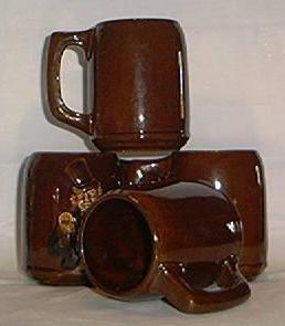 Set Of Four Red Ware Tankards Set Of Four Red Ware Tankards