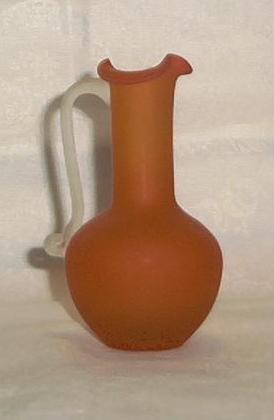 Miniature Orange Satin Glass Ewer Miniature Orange Satin Glass Ewer