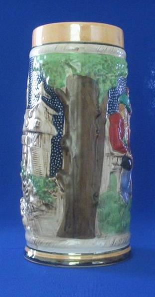 Large Ceramic Stein With Luster Bands Large Ceramic Stein With Luster Bands