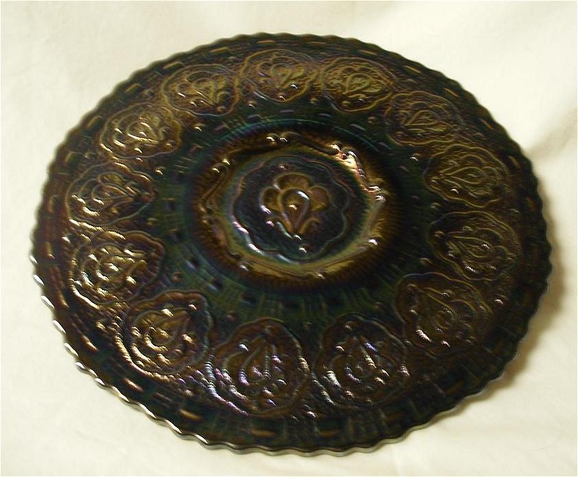 Fenton Amethyst Persian Medallion Pattern Iridescent Plate Fenton Amethyst Persian Medallion Pattern Iridescent Plate