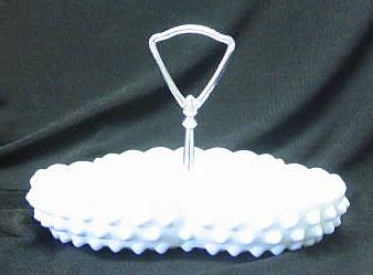 Fenton Milk Glass Hobnail Handled Candy Dish Fenton Milk Glass Hobnail Handled Candy Dish