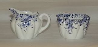 Shelley Dainty Blue Open Sugar And Creamer Set Shelley Dainty Blue Open Sugar And Creamer Set