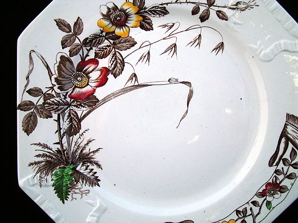 Polychrome Brown Transfer Master Cookie Plate ~ LADYBUG 1890 Polychrome Brown Transfer Master Cookie Plate ~ LADYBUG 1890