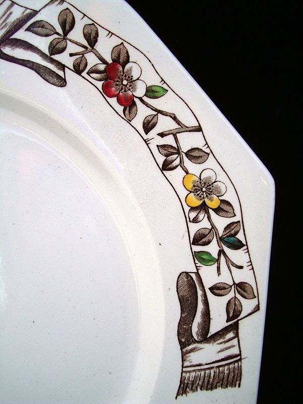 Polychrome Brown Transfer Master Cookie Plate ~ LADYBUG 1890 Polychrome Brown Transfer Master Cookie Plate ~ LADYBUG 1890