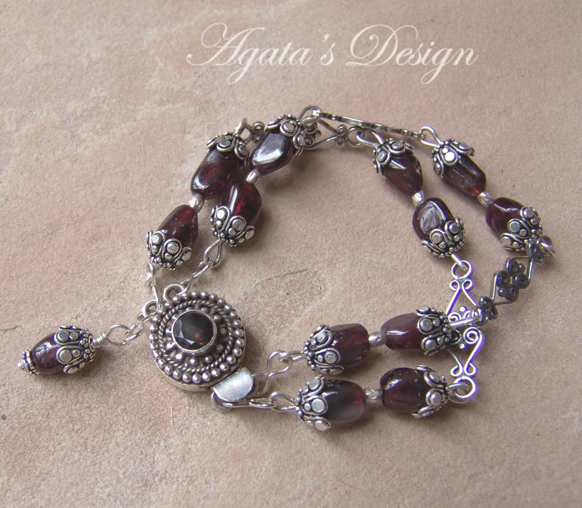 Garnet Sterling Silver Bracelet Garnet Sterling Silver Bracelet