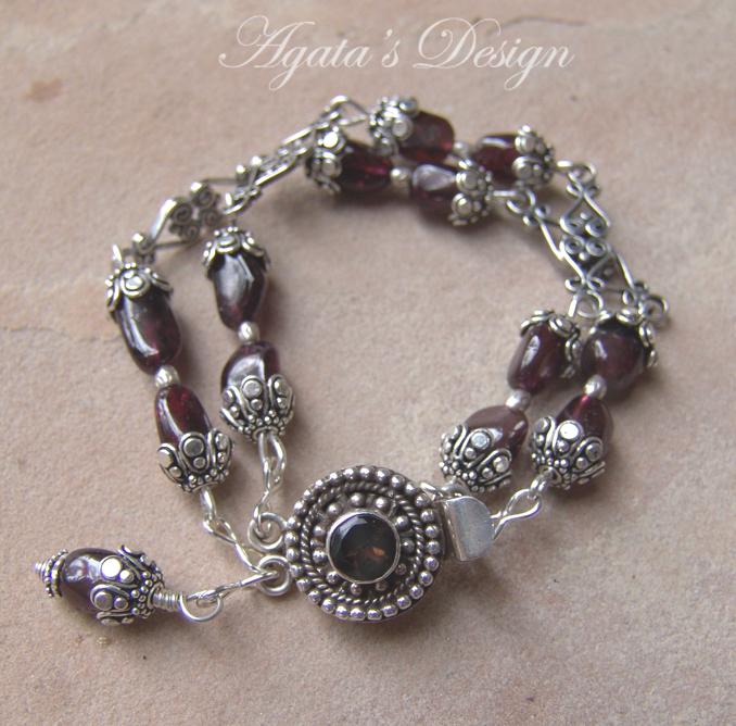 Garnet Sterling Silver Bracelet Garnet Sterling Silver Bracelet