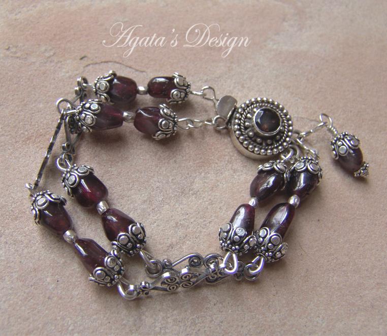 Garnet Sterling Silver Bracelet Garnet Sterling Silver Bracelet