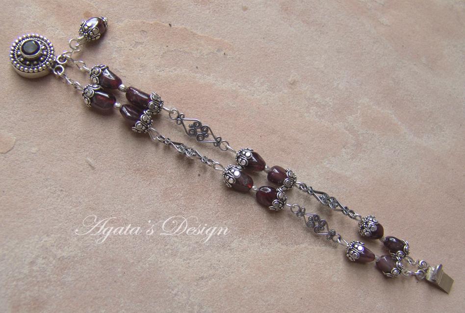 Garnet Sterling Silver Bracelet Garnet Sterling Silver Bracelet