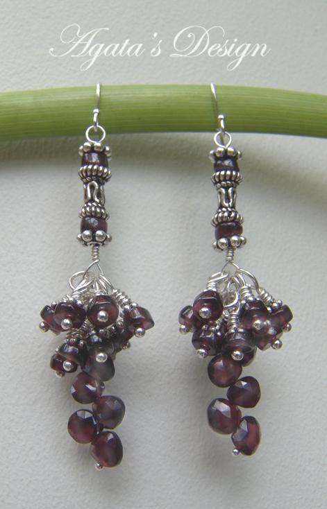 Garnet Sterling Silver Earrings Garnet Sterling Silver Earrings
