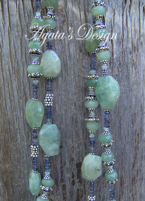 Aquamarine ~ New Jade ~ Iolite ~ Sterling Silver ~ Necklace Aquamarine ~ New Jade ~ Iolite ~ Sterling Silver ~ Necklace