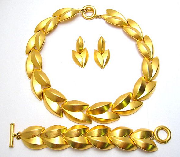 Givenchy Paris Brushed Gold Tone Parure Givenchy Paris Brushed Gold Tone Parure
