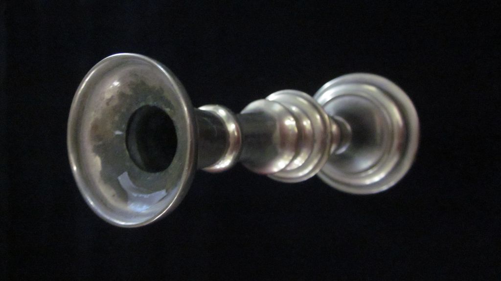 Brass Candle Stick, Turned Design, Cast, 10" Brass Candle Stick, Turned Design, Cast, 10"