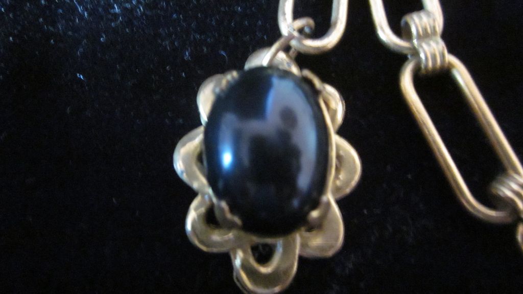 Art Deco Cape/Sweater Guard, GF, 2 Amethyst Cabochon Stones Art Deco Cape/Sweater Guard, GF, 2 Amethyst Cabochon Stones