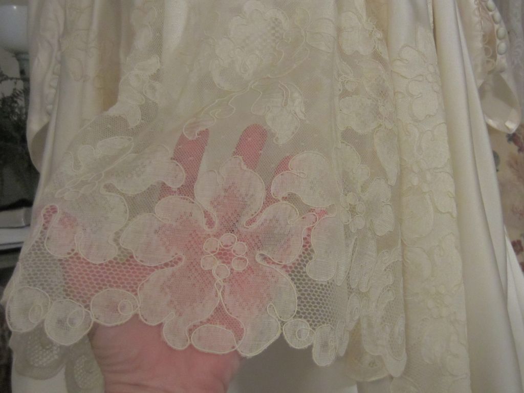 Vintage Satin and French Lace Wedding Gown