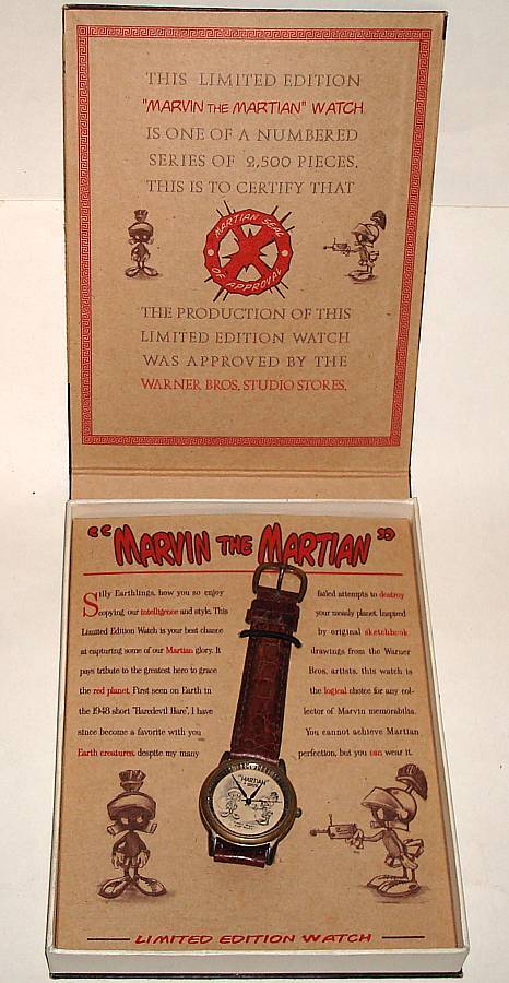 1996 Fossil "Marvin the Martian" Warner Bros. Limited Edition Sketch Watch 1996 Fossil "Marvin the Martian" Warner Bros. Limited Edition Sketch Watch