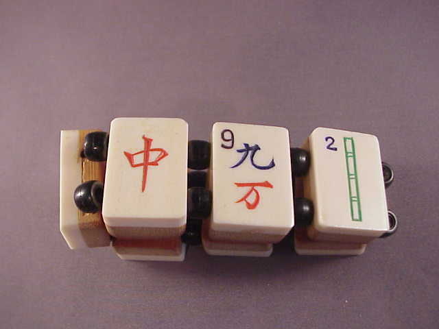 Funky Vintage Mah Jong Bracelet/Bone/Wood Funky Vintage Mah Jong Bracelet/Bone/Wood