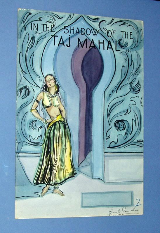 Original 1930 Taj Mahal Perfume Dept. Store signed Counter Display Art Original 1930 Taj Mahal Perfume Dept. Store signed Counter Display Art
