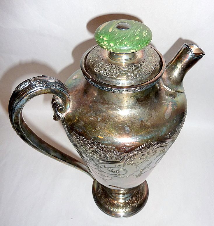 Rare Antique Wilcox PAISLEY Silver Plate Cocktail Shaker with Cork Lid Rare Antique Wilcox PAISLEY Silver Plate Cocktail Shaker with Cork Lid