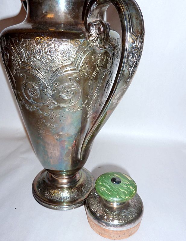 Rare Antique Wilcox PAISLEY Silver Plate Cocktail Shaker with Cork Lid Rare Antique Wilcox PAISLEY Silver Plate Cocktail Shaker with Cork Lid