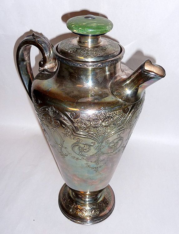 Rare Antique Wilcox PAISLEY Silver Plate Cocktail Shaker with Cork Lid Rare Antique Wilcox PAISLEY Silver Plate Cocktail Shaker with Cork Lid