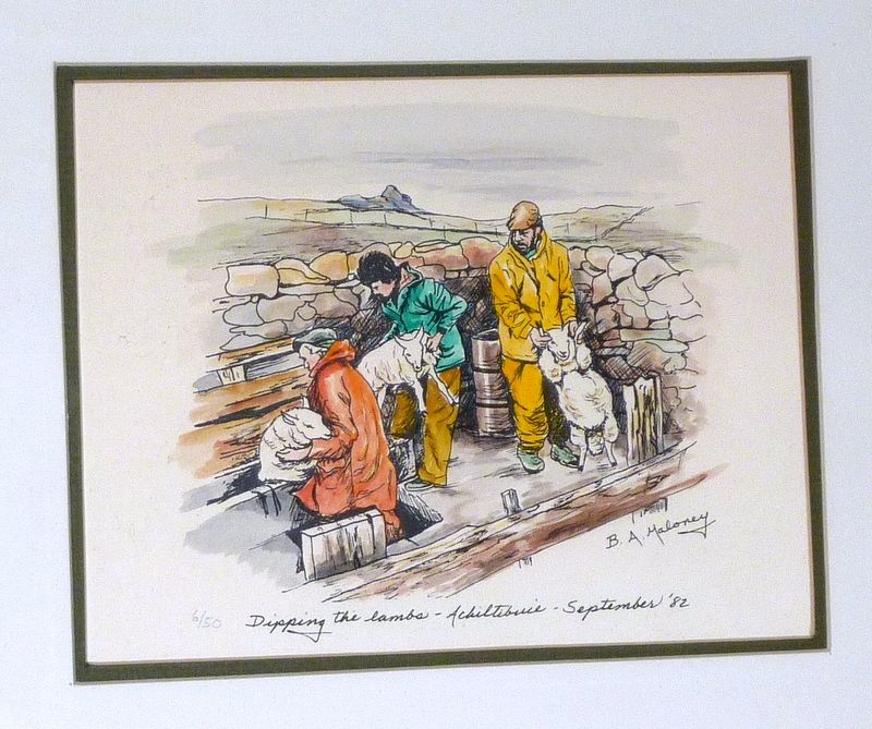 Dipping the Lambs - B. Maloney - The Wee Mad Road - Achiltibuie - Framed Print 6/50 Dipping the Lambs - B. Maloney - The Wee Mad Road - Achiltibuie - Framed Print 6/50