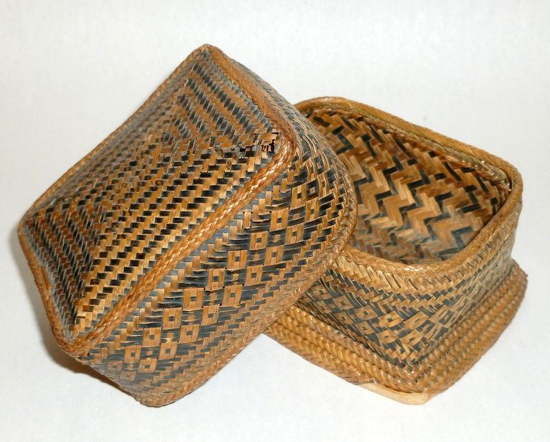 Rare Antique Native Woven Three Tier 4" Basket Container Box Philippine Islands Rare Antique Native Woven Three Tier 4" Basket Container Box Philippine Islands