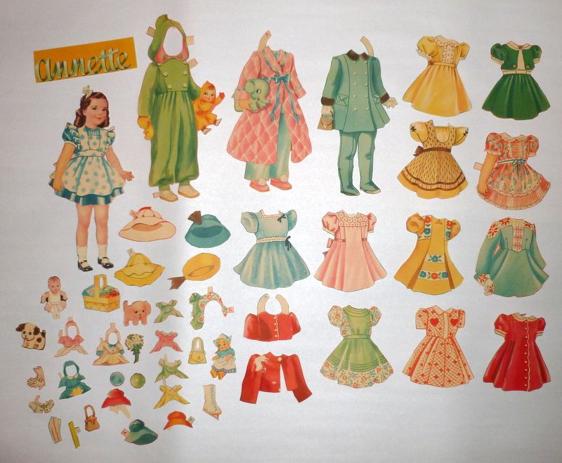 Vintage 1930's Dionne Quintuplets 8 1/2" Paper Dolls, Clothes & Accessories Vintage 1930's Dionne Quintuplets 8 1/2" Paper Dolls, Clothes & Accessories
