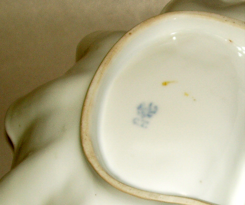 Antique C.T. Altwasser, Silesia Double Sided 11" Porcelain Basket Bowl with Handle Antique C.T. Altwasser, Silesia Double Sided 11" Porcelain Basket Bowl with Handle