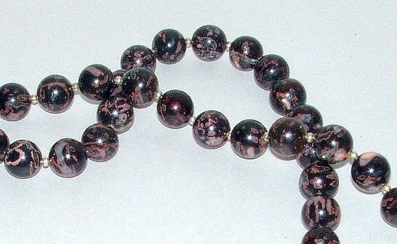 Vintage Japan Geisha Framed Pendant on Jasper Bead Necklace Vintage Japan Geisha Framed Pendant on Jasper Bead Necklace