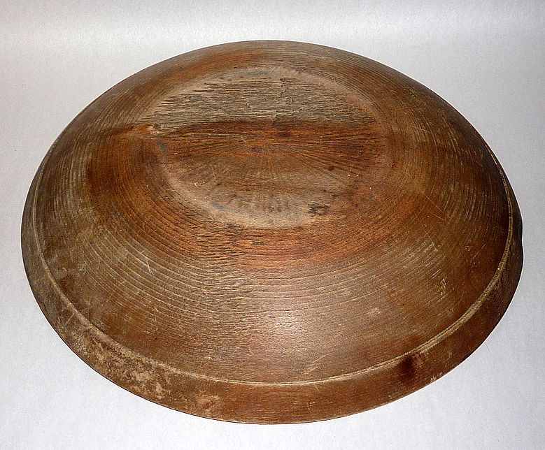2 Antique Hand Turned Primitives Wood Dough Rising Bowls - Out of Round 2 Antique Hand Turned Primitives Wood Dough Rising Bowls - Out of Round