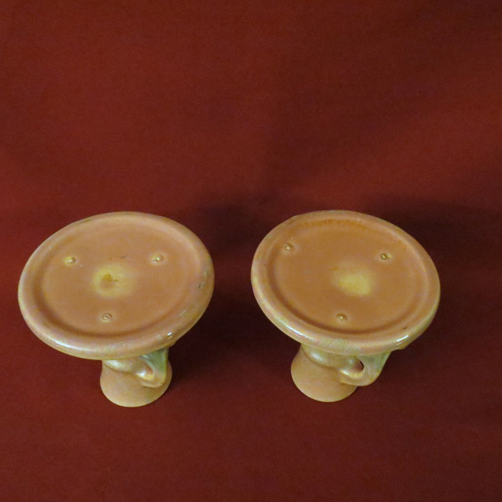 Roseville Tuscany Pink Candle Holders Roseville Tuscany Pink Candle Holders