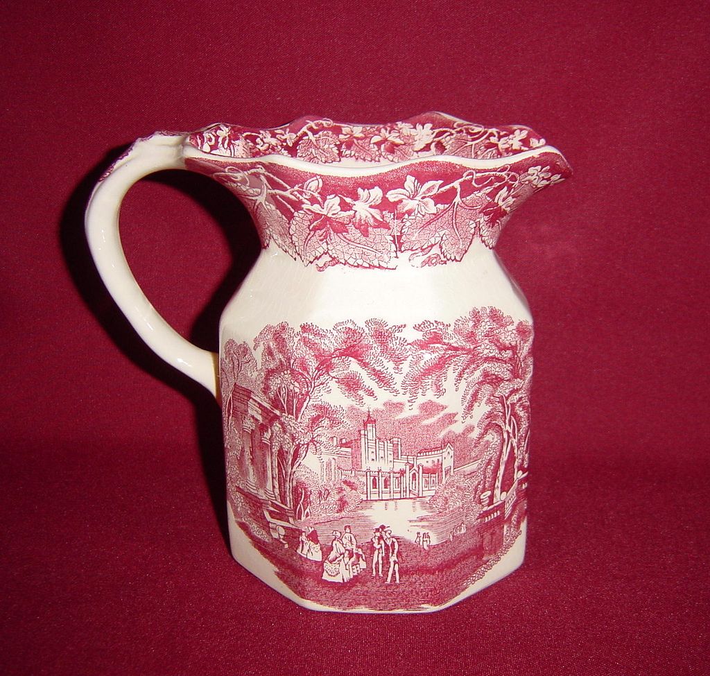 Mason's Pink or Red Vista Milk Pitcher Mason's Pink or Red Vista Milk Pitcher
